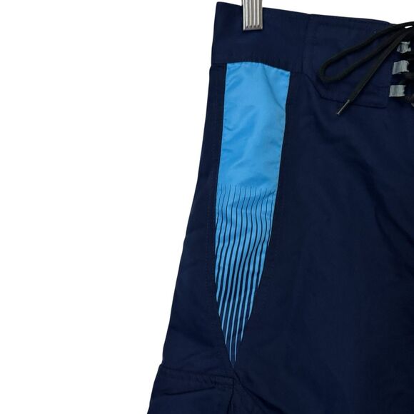 Fox Racing Mens Size 30 Swim Board Shorts Cargo Blue Black Colorblock - Picture 6 of 13